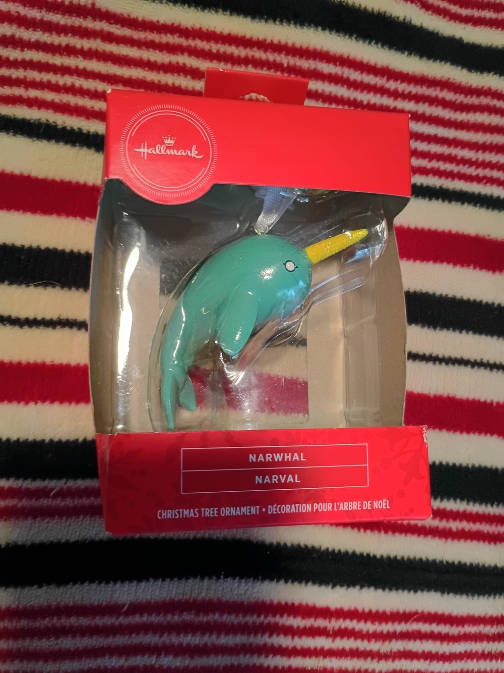 Hallmark Teal Narwhal Ornament